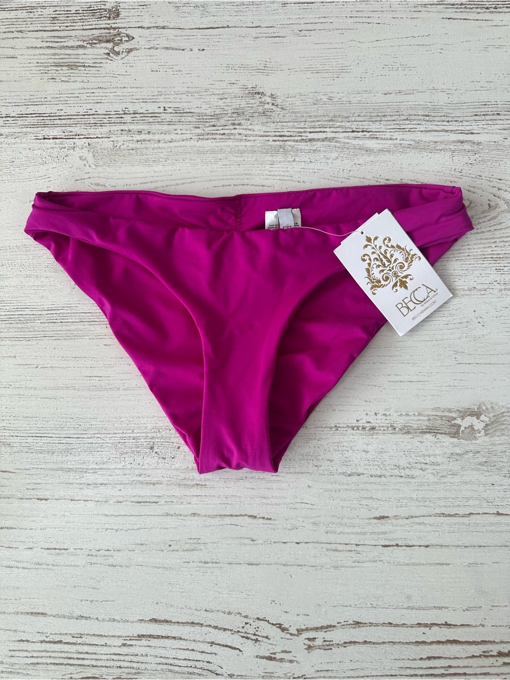 NWT BECCA by Rebecca Virtue Hipster Bikini Bottom Small Magenta Fuchsia Pink